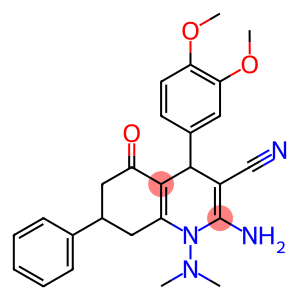 2-amino-4-(3,4-dimethoxyphenyl)-1-(dimethylamino)-5-oxo-7-phenyl-1,4,5,6,7,8-hexahydro-3-quinolinecarbonitrile