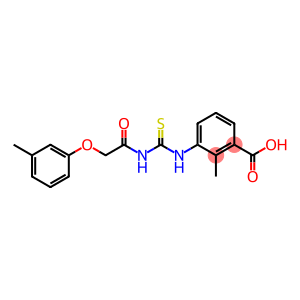 Benzoic acid, 2-methyl-3-[[[[2-(3-methylphenoxy)acetyl]amino]thioxomethyl]amino]-