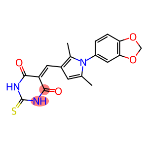 5-{[1-(1,3-benzodioxol-5-yl)-2,5-dimethyl-1H-pyrrol-3-yl]methylene}-2-thioxodihydro-4,6(1H,5H)-pyrimidinedione