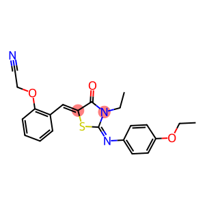 [2-({2-[(4-ethoxyphenyl)imino]-3-ethyl-4-oxo-1,3-thiazolidin-5-ylidene}methyl)phenoxy]acetonitrile