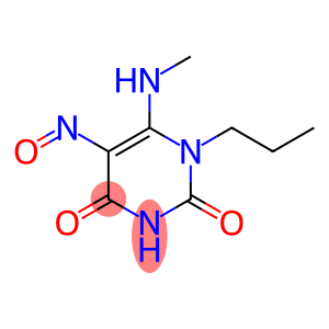 2,4(1H,3H)-Pyrimidinedione, 6-(methylamino)-5-nitroso-1-propyl- (9CI)