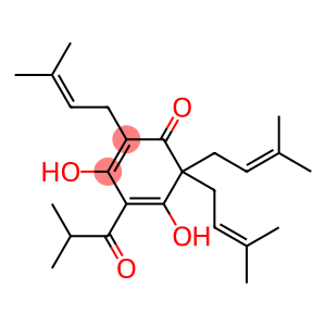 2,4-Cyclohexadien-1-one, 3,5-dihydroxy-2,6,6-tris(3-methyl-2-buten-1-yl)-4-(2-methyl-1-oxopropyl)-