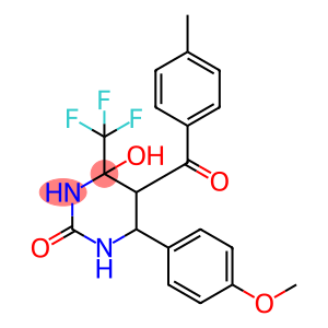 4-hydroxy-6-(4-methoxyphenyl)-5-(4-methylbenzoyl)-4-(trifluoromethyl)tetrahydro-2(1H)-pyrimidinone