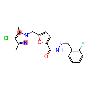 5-[(4-chloro-3,5-dimethyl-1H-pyrazol-1-yl)methyl]-N'-(2-fluorobenzylidene)-2-furohydrazide