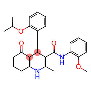 4-(2-isopropoxyphenyl)-N-(2-methoxyphenyl)-2-methyl-5-oxo-1,4,5,6,7,8-hexahydro-3-quinolinecarboxamide