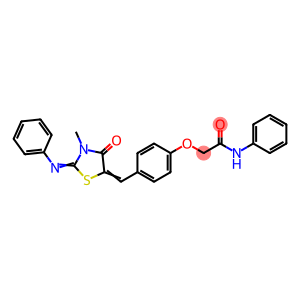Acetamide, 2-[4-[[3-methyl-4-oxo-2-(phenylimino)-5-thiazolidinylidene]methyl]phenoxy]-N-phenyl-