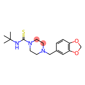 (4-(BENZO[3,4-D]1,3-DIOXOLAN-5-YLMETHYL)PIPERAZINYL)((TERT-BUTYL)AMINO)METHANE-1-THIONE