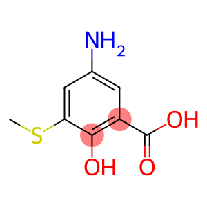 Benzoic acid, 5-amino-2-hydroxy-3-(methylthio)-