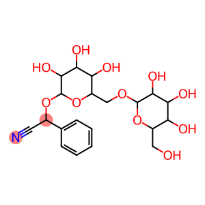 Benzeneacetonitrile, alpha-[(6-o-.beta.-D-glucopyransoyl-.beta.-D-glucopyranosyl)oxy]-, (rs)-