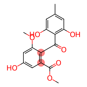Benzoic acid, 2-(2,6-dihydroxy-4-methylbenzoyl)-5-hydroxy-3-methoxy-, methyl ester