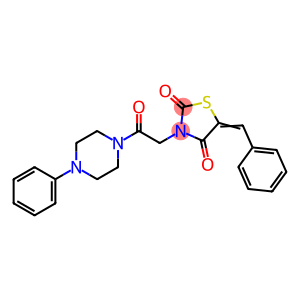 (5E)-5-BENZYLIDENE-3-[2-OXO-2-(4-PHENYLPIPERAZIN-1-YL)ETHYL]-1,3-THIAZOLIDINE-2,4-DIONE