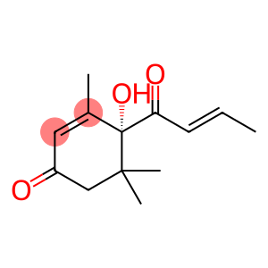 2-Cyclohexen-1-one, 4-hydroxy-3,5,5-trimethyl-4-(1-oxo-2-butenyl)-, [R-(E)]- (9CI)