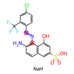 sodium 6-amino-5-[4-chloro-2-(trifluoromethyl)phenyl]azo-4-hydroxy-naphthalene-2-sulfonate