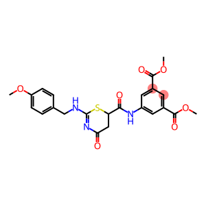 1,3-Benzenedicarboxylic acid, 5-[[[5,6-dihydro-2-[[(4-methoxyphenyl)methyl]amino]-4-oxo-4H-1,3-thiazin-6-yl]carbonyl]amino]-, 1,3-dimethyl ester