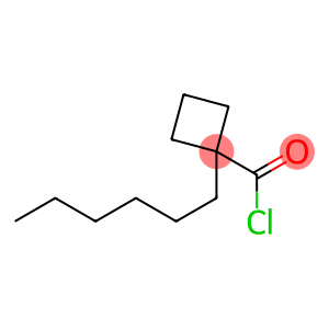 Cyclobutanecarbonyl chloride, 1-hexyl- (9CI)