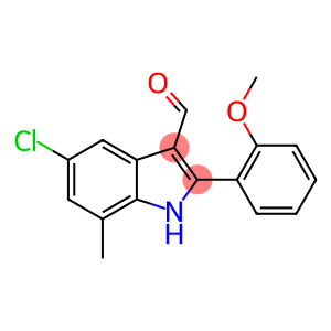 1H-Indole-3-carboxaldehyde,5-chloro-2-(2-methoxyphenyl)-7-methyl-(9CI)