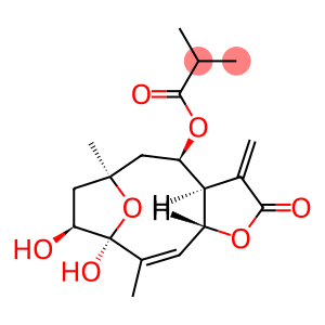 Propanoic acid, 2-methyl-, (3aR,4R,6S,8S,9S,10Z,11aR)-2,3,3a,4,5,6,7,8,9,11a-decahydro-8,9-dihydroxy-6,10-dimethyl-3-methylene-2-oxo-6,9-epoxycyclodeca[b]furan-4-yl ester (9CI)