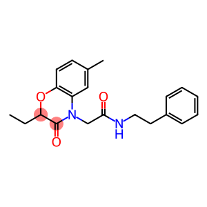 4H-1,4-Benzoxazine-4-acetamide, 2-ethyl-2,3-dihydro-6-methyl-3-oxo-N-(2-phenylethyl)-