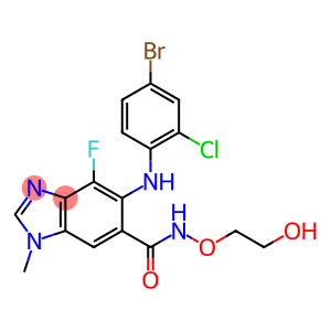 5-(4-Bromo-2-chlorophenylamino)-4-fluoro-1-methyl-1H-benzimidazole-6-carbohydroxamic acid 2-hydroxyethyl ester