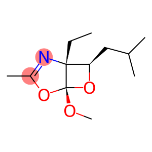 4,6-Dioxa-2-azabicyclo[3.2.0]hept-2-ene,1-ethyl-5-methoxy-3-methyl-7-(2-methylpropyl)-,(1R,5S,7R)-rel-(9CI)