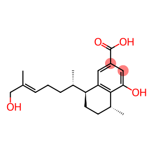 2-Naphthalenecarboxylic acid, 5,6,7,8-tetrahydro-4-hydroxy-8-(6-hydroxy-1,5-dimethyl-4-hexenyl)-5-methyl-, [5R-[5α,8β(1S*,4E)]]- (9CI)