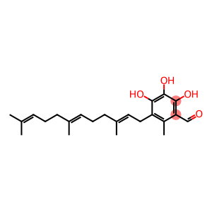 2-Methyl-3-[(2E,6E)-3,7,11-trimethyldodeca-2,6,10-trienyl]-4,5,6-trihydroxybenzaldehyde