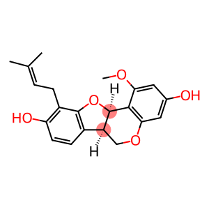 6H-Benzofuro[3,2-c][1]benzopyran-3,9-diol, 6a,11a-dihydro-1-methoxy-10-(3-methyl-2-buten-1-yl)-, (6aR,11aR)-