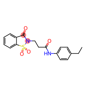 3-(1,1-dioxido-3-oxo-1,2-benzothiazol-2(3H)-yl)-N-(4-ethylphenyl)propanamide