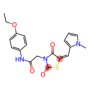 N-(4-ethoxyphenyl)-2-{5-[(1-methyl-1H-pyrrol-2-yl)methylene]-2,4-dioxo-1,3-thiazolidin-3-yl}acetamide