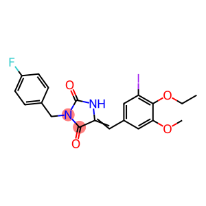 5-(4-ethoxy-3-iodo-5-methoxybenzylidene)-3-(4-fluorobenzyl)imidazolidine-2,4-dione