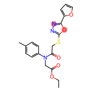 ethyl [({[5-(2-furyl)-1,3,4-oxadiazol-2-yl]sulfanyl}acetyl)-4-methylanilino]acetate