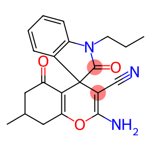 2-amino-7-methyl-1'-propyl-1',3',5,6,7,8-hexahydro-2',5-dioxospiro[4H-chromene-4,3'-(2'H)-indole]-3-carbonitrile