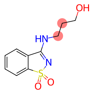 3-[(1,1-dioxo-1,2-benzothiazol-3-yl)amino]propan-1-ol