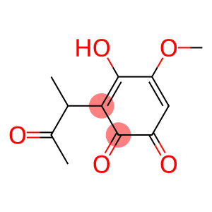 3,5-Cyclohexadiene-1,2-dione, 4-hydroxy-5-methoxy-3-(1-methyl-2-oxopropyl)-, (-)- (9CI)