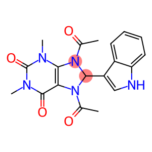 1H-Purine-2,6-dione,  7,9-diacetyl-3,7,8,9-tetrahydro-8-(1H-indol-3-yl)-1,3-dimethyl-