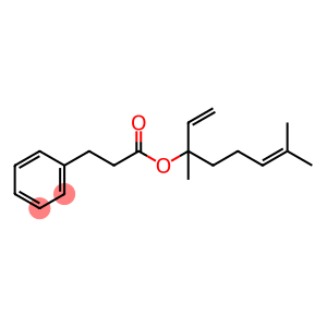 Benzenepropanoic acid, 1-ethenyl-1,5-dimethyl-4-hexen-1-yl ester