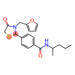 4-[3-(2-furylmethyl)-4-oxo-1,3-thiazolidin-2-yl]-N-(1-methylbutyl)benzamide