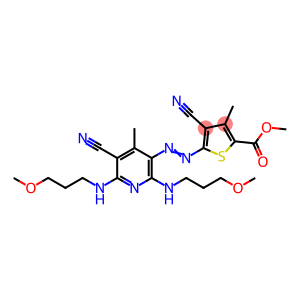 2-Thiophenecarboxylic acid, 4-cyano-5-((5-cyano-2,6-bis((3-methoxypropyl)amino)-4-methyl-3-pyridinyl)azo)-3-methyl-, methyl ester