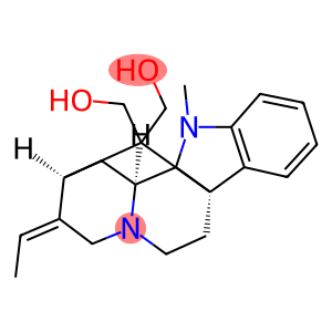 Akuammilan-16-methanol, 1,2-dihydro-17-hydroxy-1-methyl- (9CI)