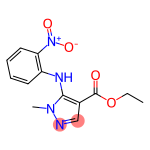 1H-Pyrazole-4-carboxylic acid, 1-methyl-5-[(2-nitrophenyl)amino]-, ethyl ester