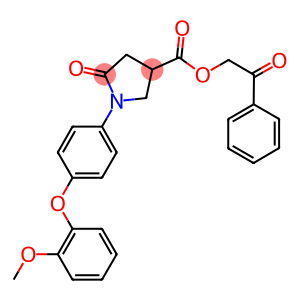 2-oxo-2-phenylethyl 1-[4-(2-methoxyphenoxy)phenyl]-5-oxo-3-pyrrolidinecarboxylate