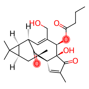Butyric acid (1aR)-1aα,2β,5,5a,6,9,10,10aα-octahydro-5aβ-hydroxy-4-hydroxymethyl-1,1,7,9α-tetramethyl-6,11-dioxo-1H-2α,8aα-methanocyclopenta[a]cyclopropa[e]cyclodecen-5β-yl ester