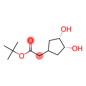 Cyclopentaneacetic acid, 3,4-dihydroxy-, 1,1-dimethylethyl ester, (3R,4S)-rel- (9CI)