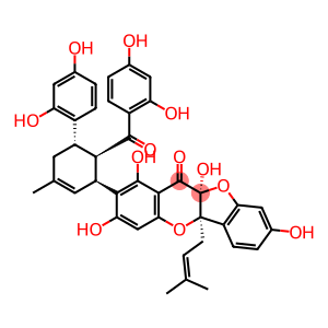 11H-Benzofuro[3,2-b][1]benzopyran-11-one, 2-[(1S,5S,6R)-6-(2,4-dihydroxybenzoyl)-5-(2,4-dihydroxyphenyl)-3-methyl-2-cyclohexen-1-yl]-5a,10a-dihydro-1,3,8,10a-tetrahydroxy-5a-(3-methyl-2-buten-1-yl)-, (5aR,10aS)-
