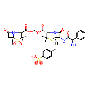 4-Thia-1-azabicyclo(3.2.0)heptane-2-carboxylic acid, 6-((aminophenylacetyl)amino)-3,3-dimethyl-7-oxo-, (((3,3-dimethyl-7-oxo-4-thia-1-azabicyclo(3.2.0)hept-2-yl)carboxyl)oxy)methyl ester, S,S-dioxide, p-toluenesulfonate, (2S-(2-alpha(2R*,5S*),5-alpha,6-beta(S*)))-