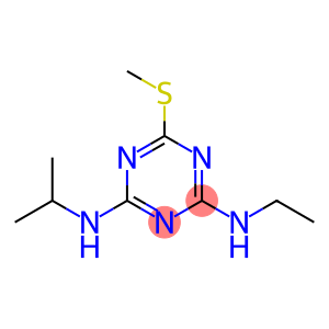 ametryn (ISO) 2-ethylamino-4-isopropylamino-6-methylthio-1,3,5-triazine
