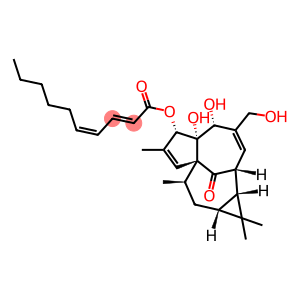 2,4-Decadienoic acid, (1aR,2R,5R,5aS,6S,8aS,9R,10aR)-1a,2,5,5a,6,9,10,10a-octahydro-5,5a-dihydroxy-4-(hydroxymethyl)-1,1,7,9-tetramethyl-11-oxo-1H-2,8a-methanocyclopenta[a]cyclopropa[e]cyclodecen-6-yl ester, (2E,4Z)-