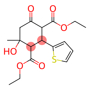 diethyl 4-hydroxy-4-methyl-6-oxo-2-(thiophen-2-yl)cyclohexane-1,3-dicarboxylate