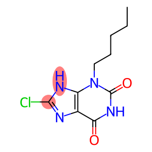 8-chloro-3-pentyl-7H-purine-2,6-dione 8-chloro-3-pentyl-7H-purine-2,6-dione