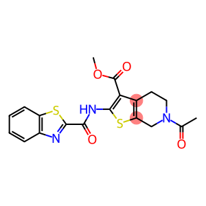 Thieno[2,3-c]pyridine-3-carboxylic acid, 6-acetyl-2-[(2-benzothiazolylcarbonyl)amino]-4,5,6,7-tetrahydro-, methyl ester